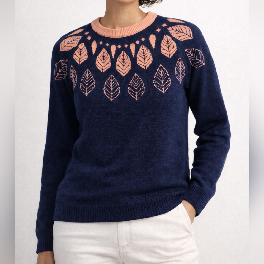 New HARKEL Women's NAVY Blue Pullover SWEATER top Size US 10 | EU 42 NWT